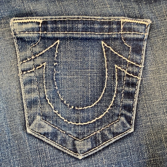 True Religion Women’s World Tour Distressed Straight Fit Johnny Jeans   SIZE  25 - Picture 16 of 16